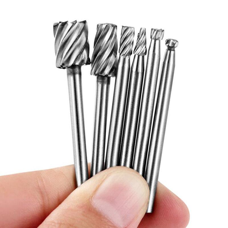 6 Stück HSS Fräsbohrer-Set Fräser Rotierendes Fräswerkzeug CNC Gravur Schleifwerkzeuge Holz Metall Fräser