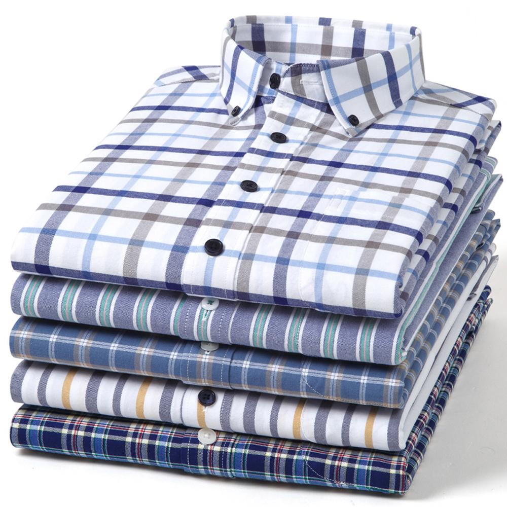 Men's Long Sleeve Washed Oxford Button-Down Shirt with Pocket, 100% Cotton Soft Comfortable Casual Fashion Spring Fall Menwear