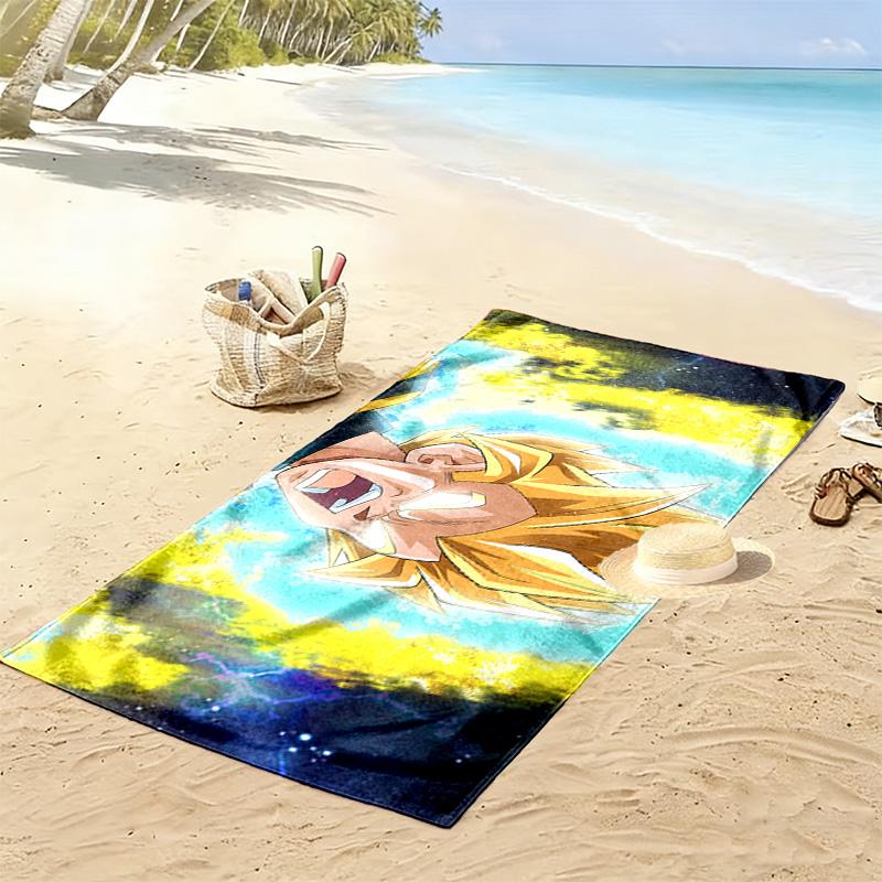 Dragon Ball Print Beach Towel, Large Soft Quick Dry Towel for Beach Camping Swimming