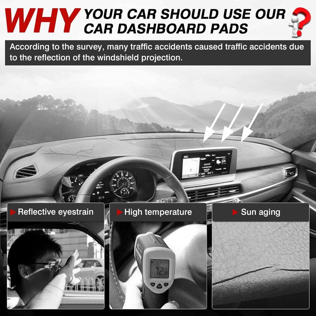 Dashboard Cover Mat for 2020 2026 2026 Kia Telluride Accessories Dash Cover Flannel Dash Mat Sunshade Glare UV Rays Protector