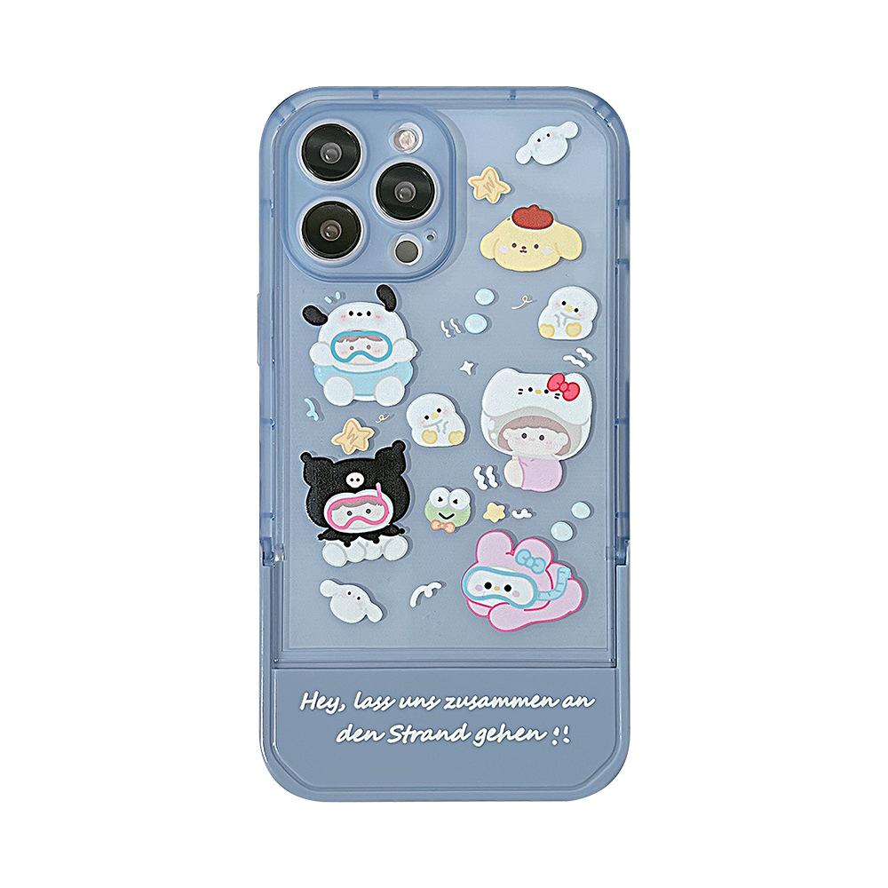 Diving Underwater World Suitable for 16 Apple 13 Promax Mobile Phone Case Iphone 12 Folding Xr Stand 11 Soft 15