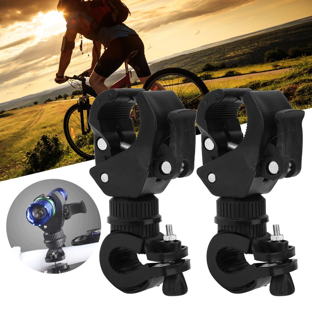 2Pcs Bike Light Mount Holder 360 Degree Rotatable Bicycle Flashlight Bracket Cycle Equipment