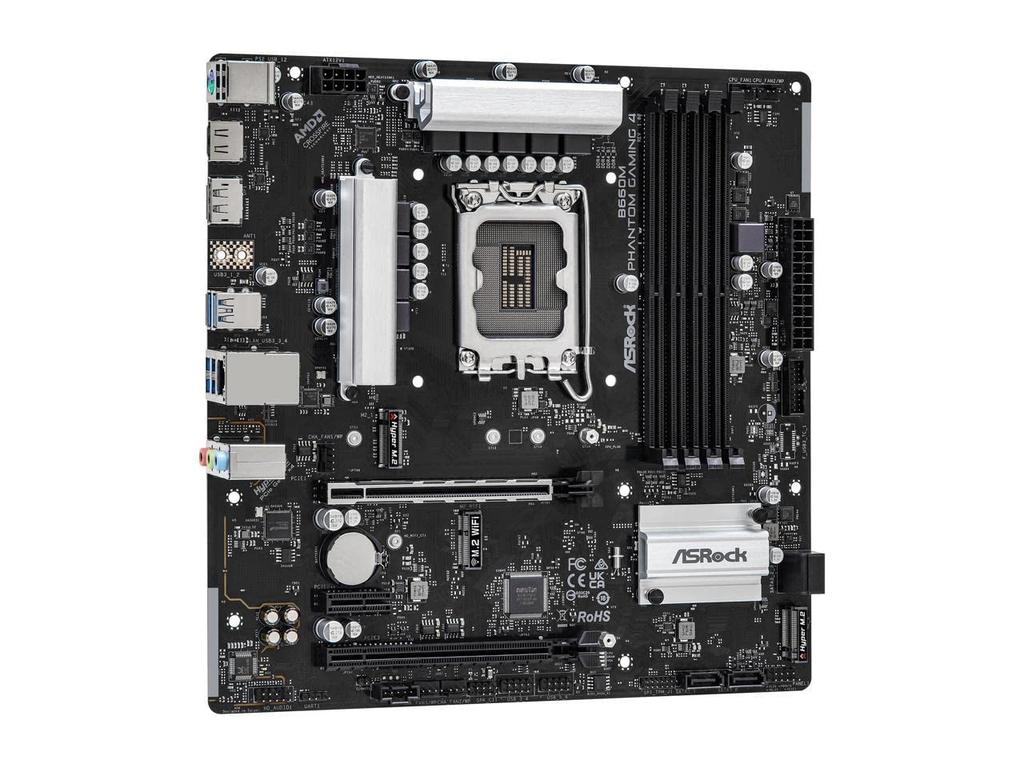 ASRock B660M PHANTOM GAMING Intel Micro-ATX 4-Sockel LGA1700/ B660/ DDR4/ SATA3&USB3.2/ M.2 Motherboard.