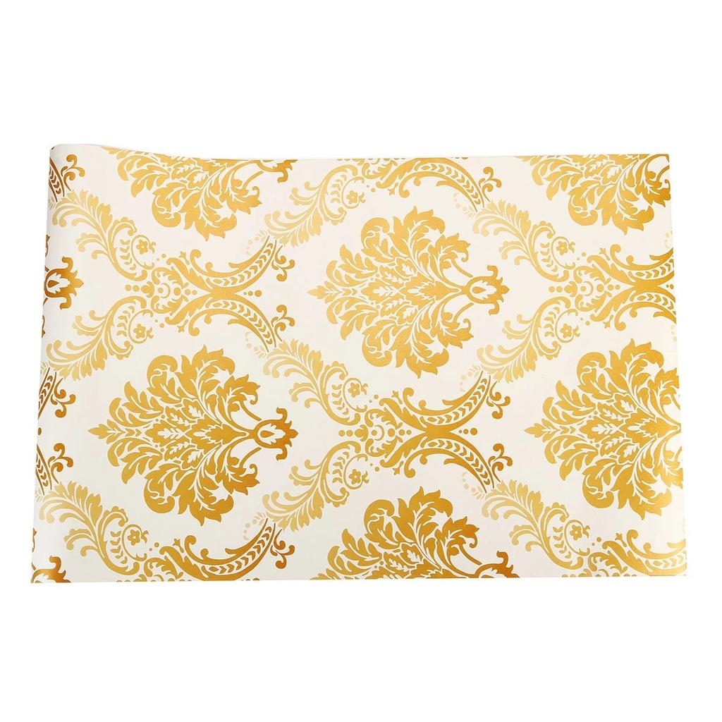 Пленка Supretto самоклеющаяся 8 м, белый с золотом (Арт. 71260002)