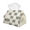 2D Flat 1pc Black And White Minimalist Modern Tissue Box with a Bow, Stylish Fabric Organizer with a Lid, Washable And Spill-Proof, Suitable for Kitch
