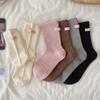Ladies Autumn and Winter Warm Comfortable Sweet Solid Color Cloth Label Boneless Tube Pile Socks