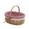 Handwoven Picnic Basket Linen Storage Basket Oval Gift Rattan Storage Basket