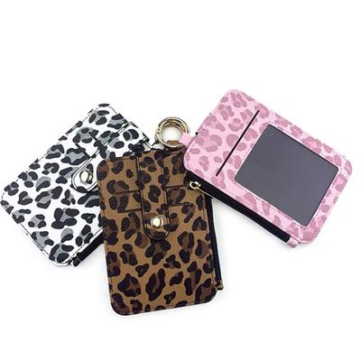 Leopar Desenli Kart Yuvalı Cüzdanlar Deri Kartlık Kılıfı Çok Renkli İş Otobüs Kredi Kartı Çantası Kadın Cüzdanları Erkek Cüzdanı