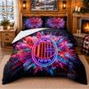 Printed 3Pcs Bedding Set AC Milan Pattern Bed Sheet Pillowcase For Bedroom Decor