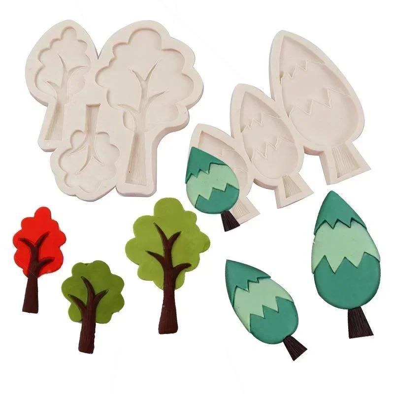 Kitchen Baking Tools 3D Chocolate Mold Forest Tree Shape Chocolate Candy Mold Non-stick Silicone Material Accessories