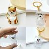 50pcs Cute Transparent Plastic Keychain Dog Hair Storage Keyring Bag Car Pendant For Family Member Souvenir Gift