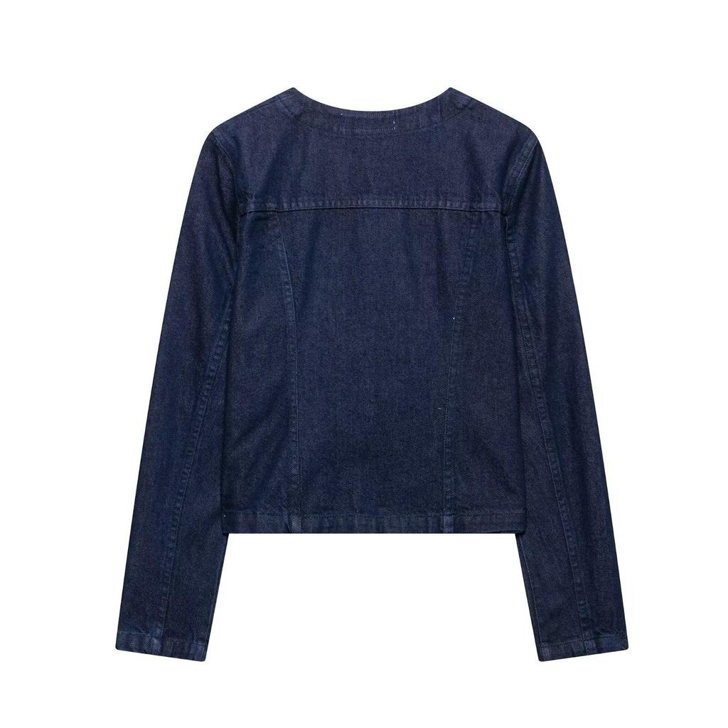 2025 Summer Women's Fashion Pocket Denim Jacket & Shorts Set