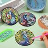 8 Stück/Set mit diamantbemalten Pfauen-Holzuntersetzern mit Klammern, DIY-Untersetzer für Anfänger und Erwachsene, Kunst- und Bastelbedarf, Geschenke