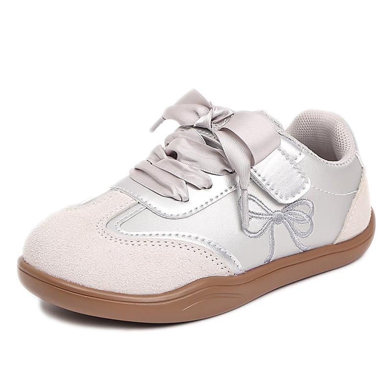 Children's Sneakers 2024 New  Embroidery Flats Girls Fashion Silk Satin Lace-up Casual Sport Shoes Student Kids Board Shoes