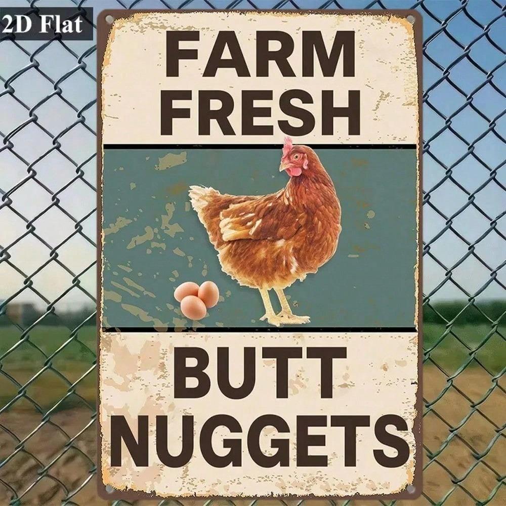 Metal Poster Wall Decor Vintage Farmhouse Eggs Kitchen Art