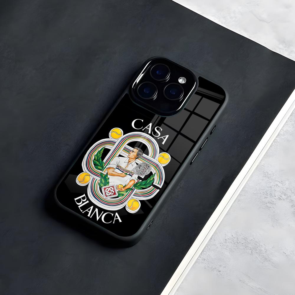 

H-Hot C-casablancaS Чехол для телефона For IPhone 17 Pro Max 16 15 14 13 11 Pro Max Plus Стеклянный чехол для телефона iPhone17 Pro