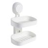 Bathroom Soap Box Punch-free Suction Cup Wall-mounted Toilet Wash Double-layer Rack