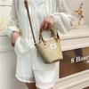 New Fashion Niche Design Bamboo Straw Woven Bag Portable Shoulder Crossbody Trendy Women's Bag