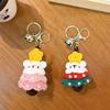 Creative New Wool Knitting Christmas Tree Bells Plush Doll Keychain Exquisite Cute Bag Decoration Pendant Couple Christmas Gift