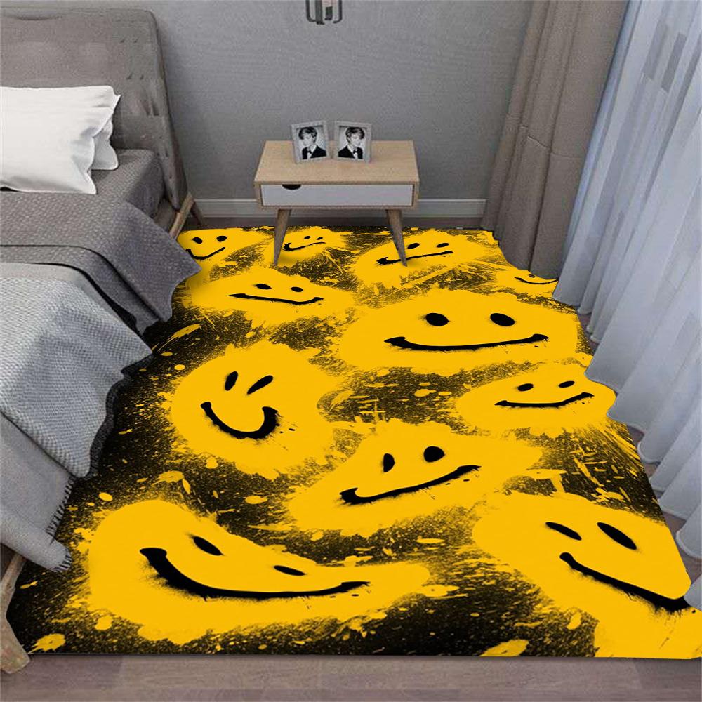 Lächelndes Gesicht Teppich Cartoon Wohnzimmer Schlafzimmer Küche Sofa Tisch Balkon Teppich Rutschfeste Waschbare Matte Zuhause Exquisit INS
