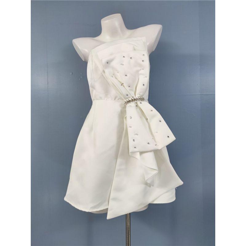 Export Single in-Home Chest Wrap Graceful and Fashionable Beautiful All-Match Bows Diamond-Embedded Western Style Sexy Short Dress Women