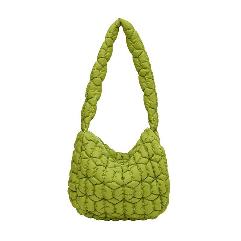 Pleated Cloud Bag Women's New Large-capacity Single-shoulder Cross-slung Woven Bubble Cotton Tote