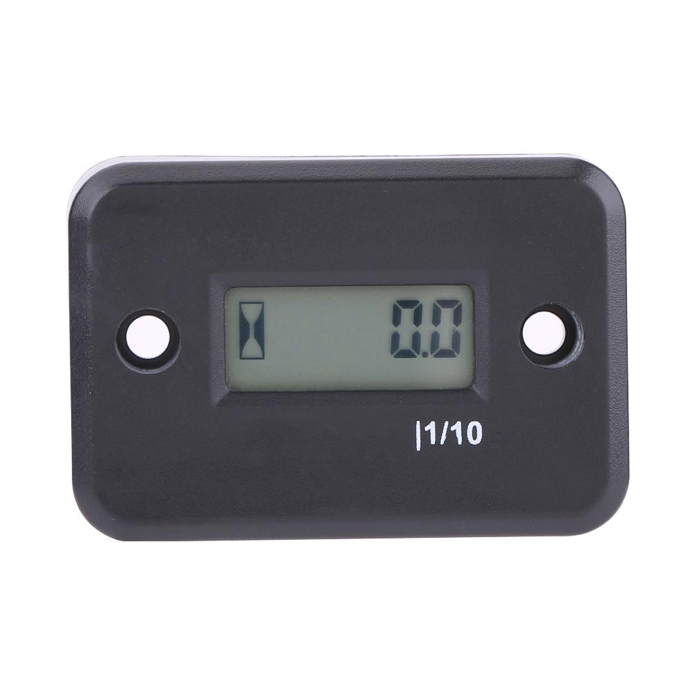 Digital Hour Meter Gauge Timer for Gasoline Engine Racing Motorcycle ATV Mower Black