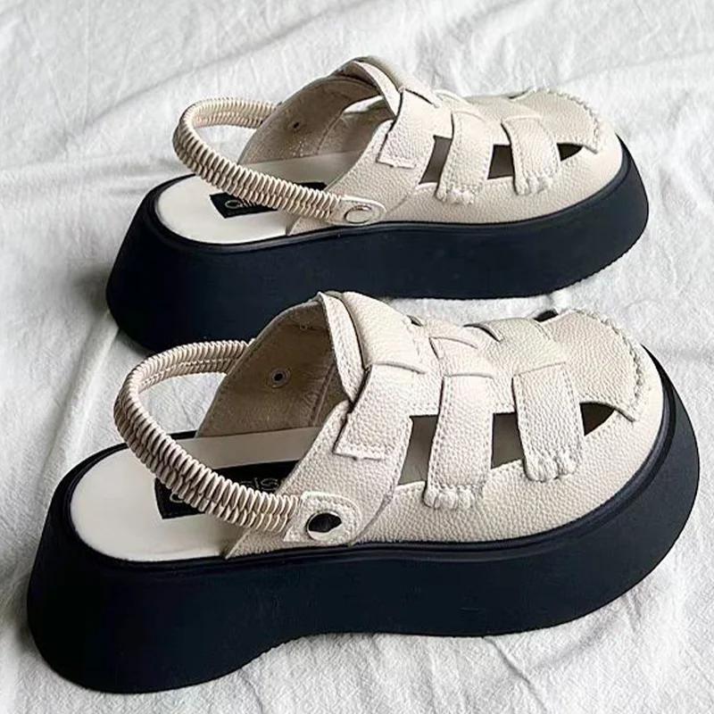 Fashion Flats Women Sandals Platform Casual Fashion Shoes Weave Slingback Woman Slippers 2025 Summer Cozy Beach Designer Women’s Shoes