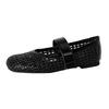 Fashion Women's New Leather Cowhide Woven Hollow Breathable Round Head Metal Belt Buckle Low Heel Plus Size Mary Jane Casual Single Shoe