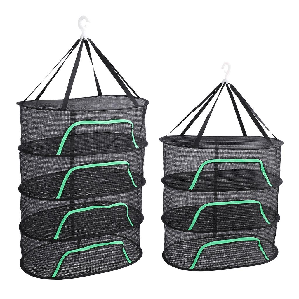 Hanging Drying Mesh with Zipper Breathable Polyester Foldable Hanging Mesh Drying Rack for Fish Vege