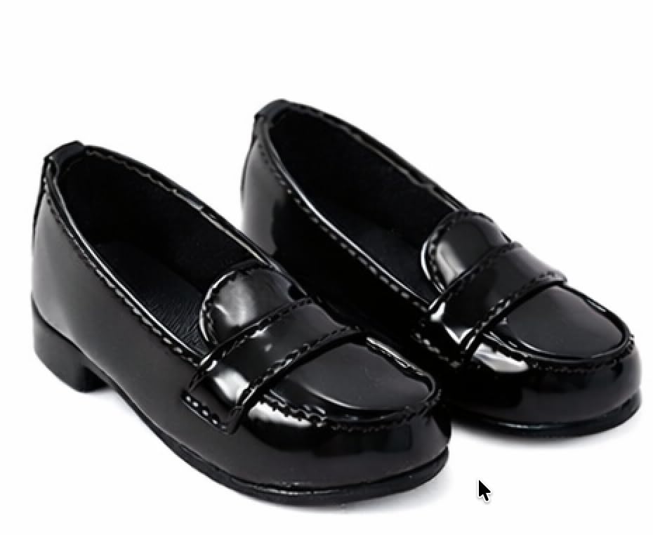 Sunny Step Puppenschuhe Loafer für Puppen, Uniform-Koordination im Studentenstil, Schwarz, Lolita, Lack, Braun, Weiß, Miniatur-Schuhe für Puppen, Puppe