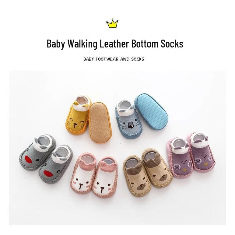 

Вязаные вручную детские напольные носки: Обувь для первых шагов на мягкой подошве для 7-месячных детей Random Style [1 Pair]