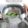 1pc Kitchen Stainless Steel Pot Strainer Hand Held Pot Drainer Fruit Washing Filter
