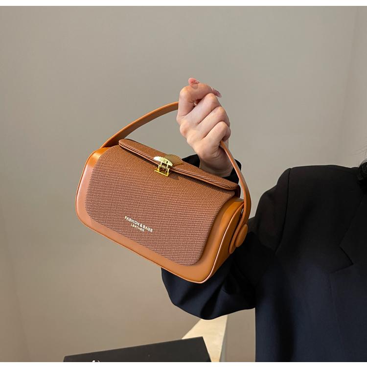 High-Grade Sense Women Small Square Bags Trendy Classic PU Leather Lady Commuter Shoulder Bag Short Handle Handbags