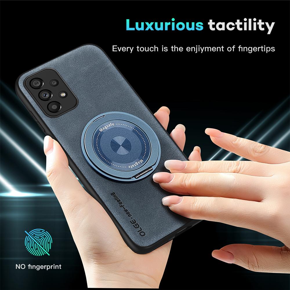 Für Samsung Galaxy A13 A14 A15 A16 Schafsleder Schwenkhalterung Magnetische Weichkante Anti-Sturz Anti-Fingerabdruck Handyhülle