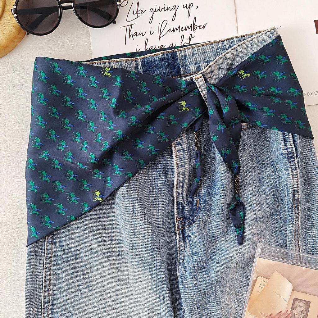 Retro Paisley Silk Scarf: Women's Spring/Summer Versatile Scarf & Waist Accessory