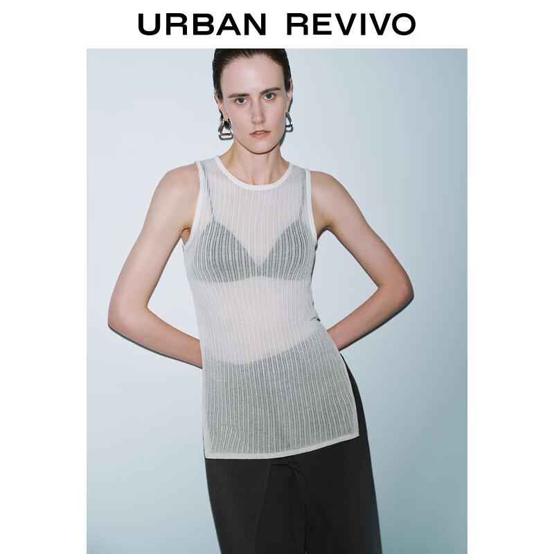 UR 2024 Autumn Women's Slit Sleeveless Knit Top