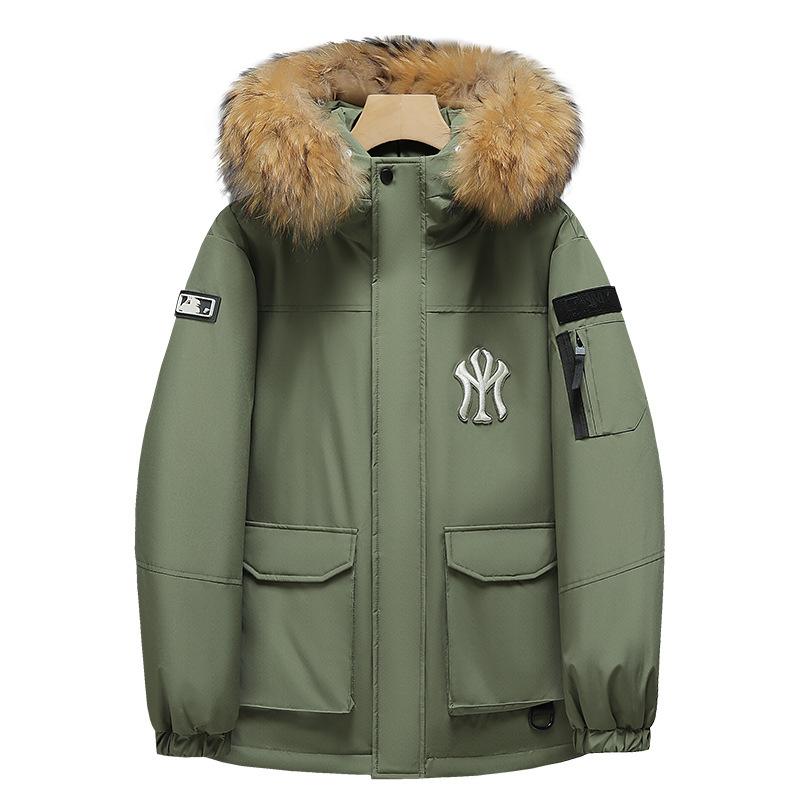 Hooded Men's and Women's Style Cotton Jacket Jacket Thickened Warm Anti Cold Leisure Loose Comfortable High Quality Fabric Feather Silk Down Jacket