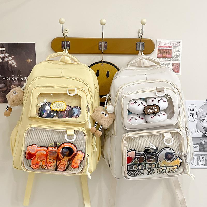 Schultasche für weibliche Schüler Großer Rucksack Transparente Tasche