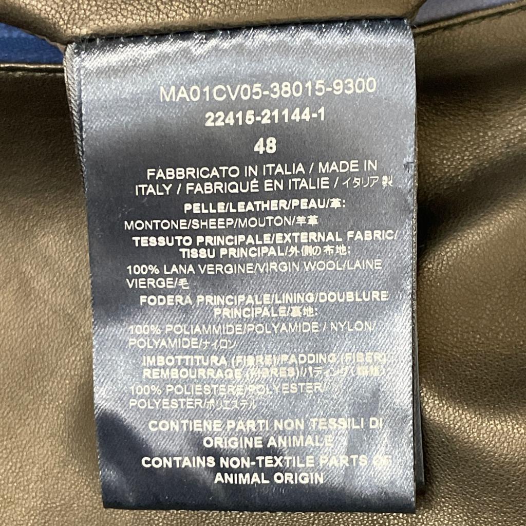 Herno ×Untitled Carlo Volpi Sheep Leather Colorful Zipper Double Rider Jacket 48 blackUsed