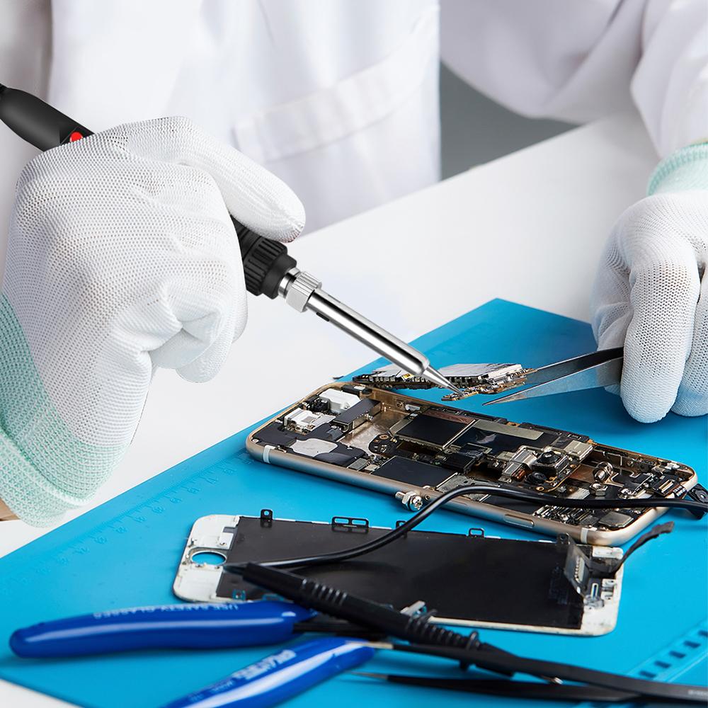 JCD 80W Soldering Iron Sponge Professional Tin Electric Bread Adjustable Temperature 220V Lead-free Welding Repair Tools