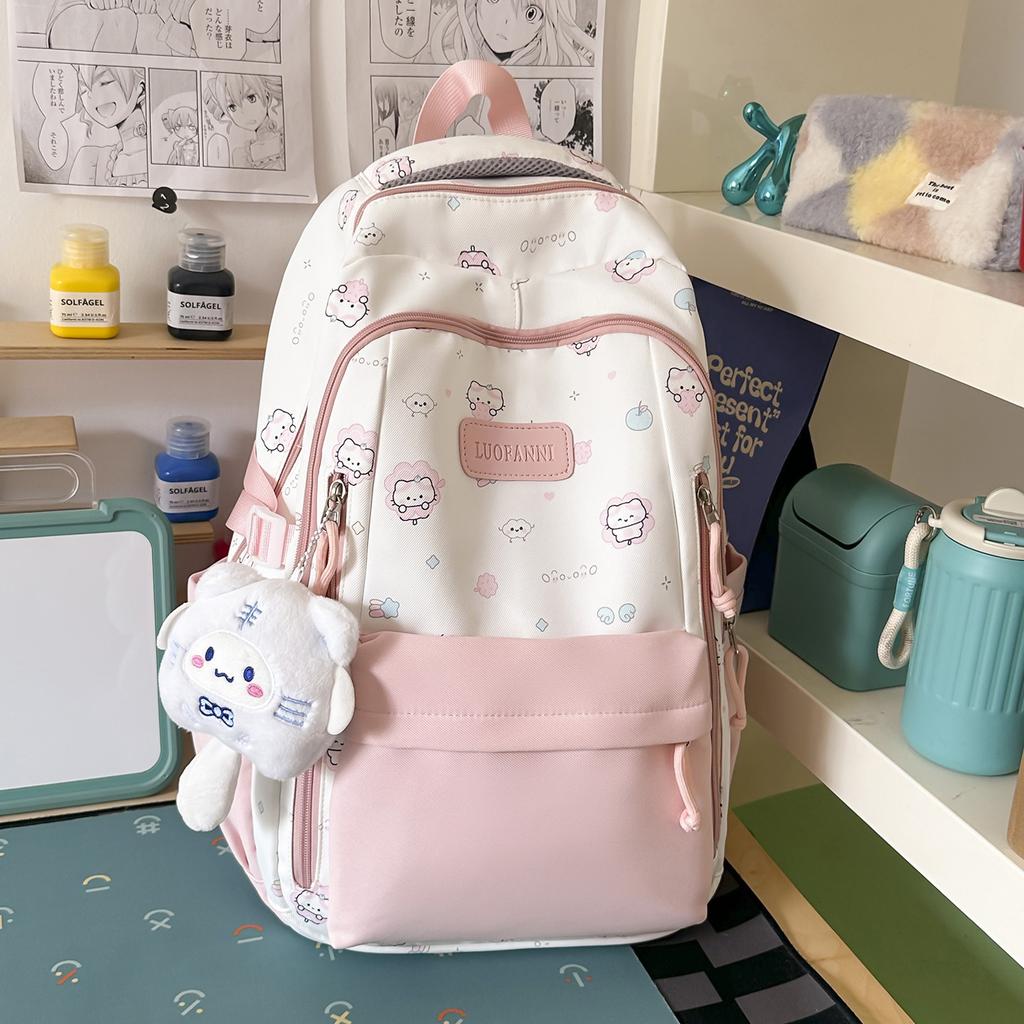 Schoolbag Summer Soft Moe Cartoon Healing Wind Grade 1-1 Student Party Backpack Light Blue Sweet Soft Girl Atmosphere Backpack