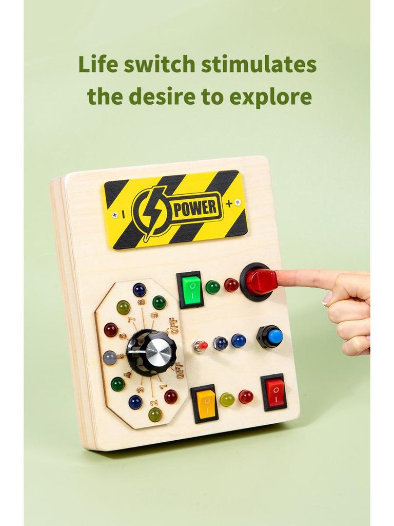 Montessori LED Circuit Board Wooden Busy Toy for Early Education