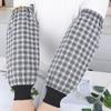 Funda de Manga a Cuadros de Algodón-Poliéster Extensa para Cocina para Prevenir Manchas de Aceite. Puños elásticos holgados para mangas adecuados para Otoño e Invierno.