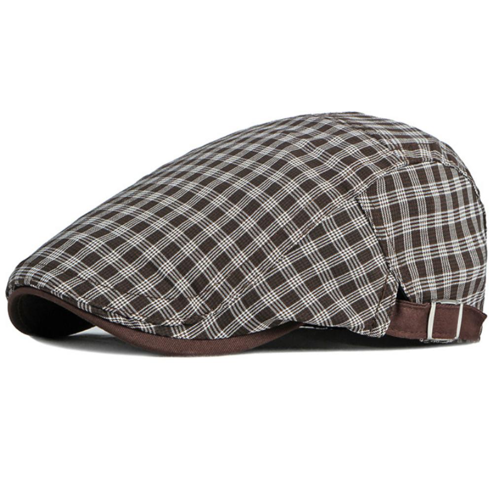 HT4740 Mens Berets Women Retro Artist Painter Plaid Beret Hat Male Female Ivy Flat Cap Unisex Spring Summer Adjustable Beret Cap
