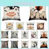 Klassischer Halloween-Kissenbezug mit Hexen-Kürbis-Design und unsichtbarem Reißverschluss