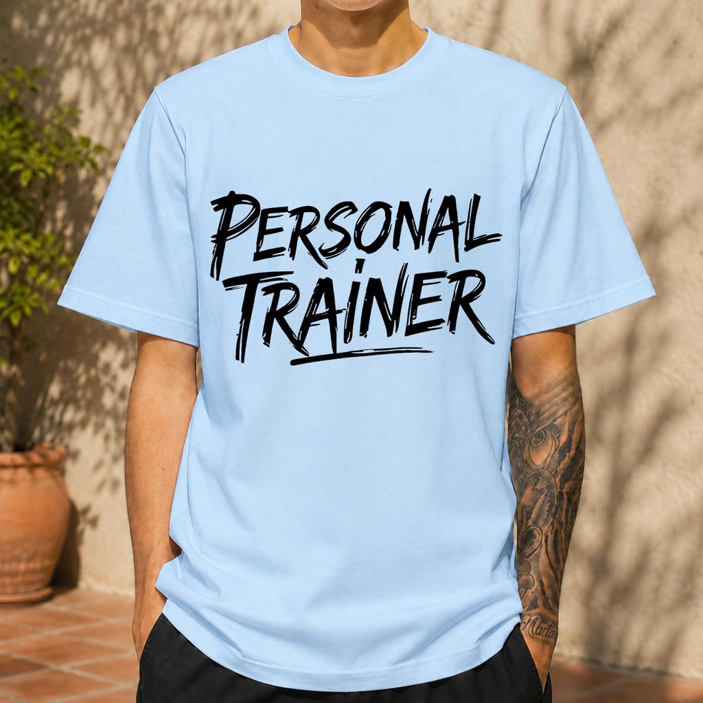 2026 New Pure Cotton Tshirt Fitness Personal Trainer Print Casual Short Sleeve