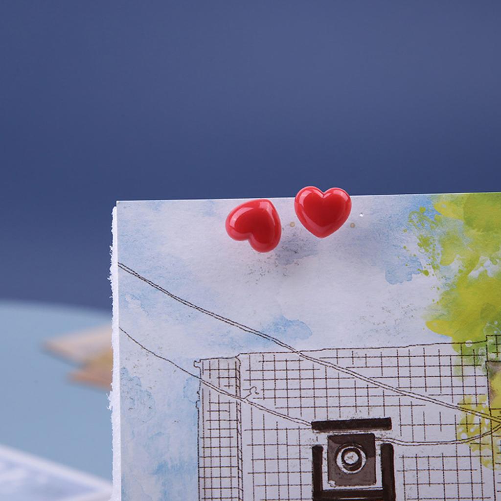 100Pcs Heart Shaped Push Pins Colorful Push Pins Colorful Pushpins Map Pins