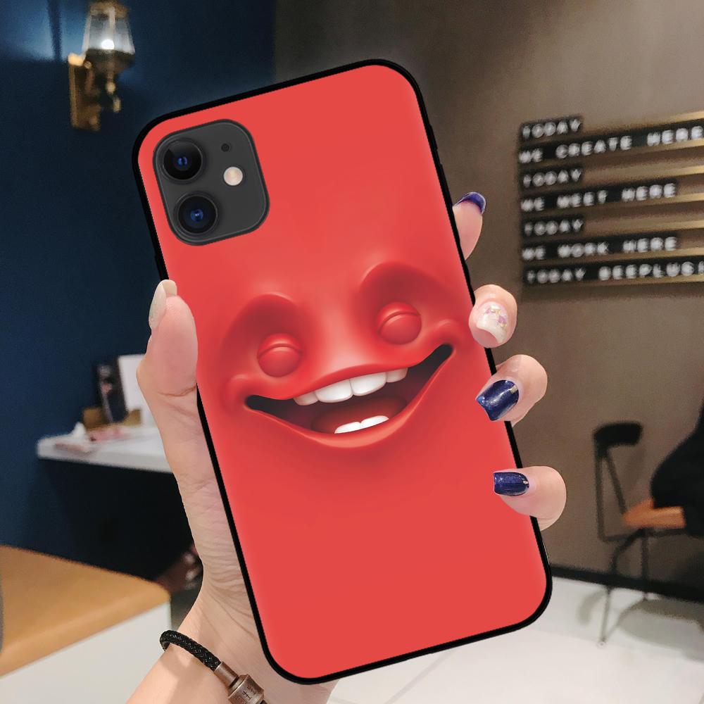 FLYRUI 3D Funny Face Black TPU Soft Phone Case Cover For iPhone SE2 11 Pro XS MAX XS XR 8 7 6 Plus Case 12 Mini 12ProMax