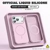 Cute Magnetic Phone Case For iPhone 17 11 12 13 16 Pro Max Air 15 14 16 Plus Magsafe Liquid Silicone Charge Protector Soft Cover